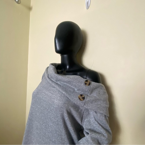 NWOT Derek Heart  Off - Shoulder Gray Sweater Dress  Sz 1X - Picture 4 of 16